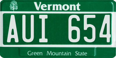 VT license plate AUI654
