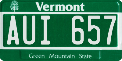 VT license plate AUI657