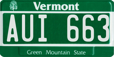 VT license plate AUI663