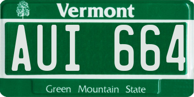 VT license plate AUI664