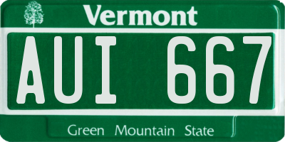 VT license plate AUI667
