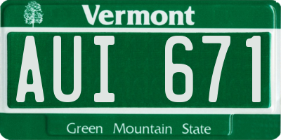 VT license plate AUI671