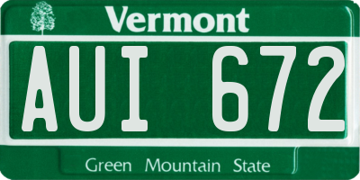 VT license plate AUI672