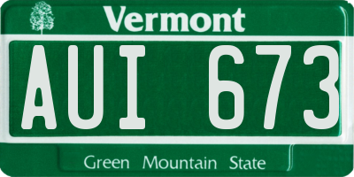 VT license plate AUI673