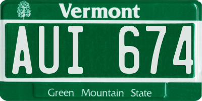 VT license plate AUI674