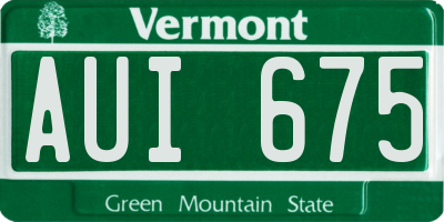VT license plate AUI675