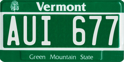 VT license plate AUI677