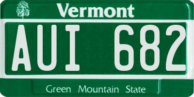 VT license plate AUI682