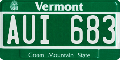 VT license plate AUI683