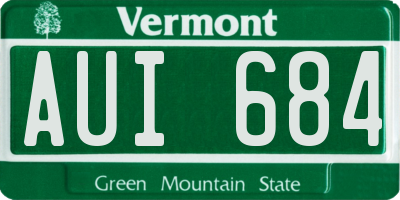 VT license plate AUI684
