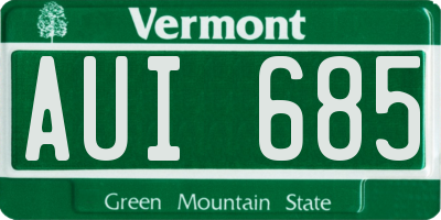 VT license plate AUI685