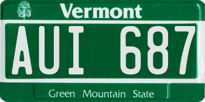 VT license plate AUI687
