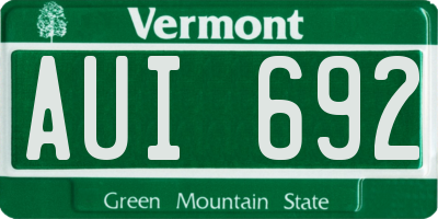 VT license plate AUI692