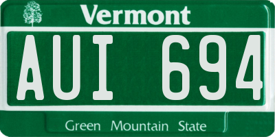 VT license plate AUI694