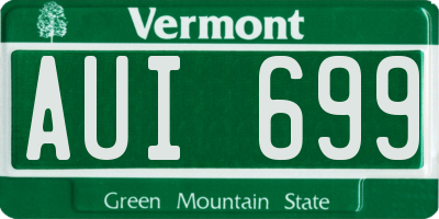 VT license plate AUI699
