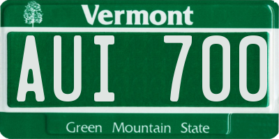 VT license plate AUI700