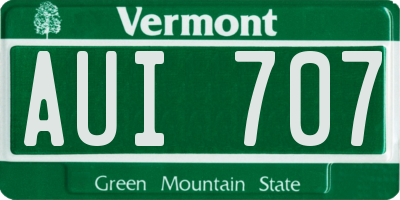 VT license plate AUI707