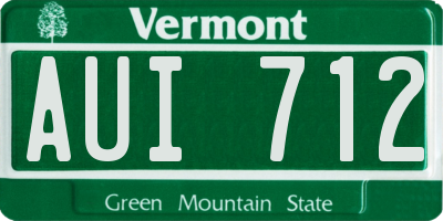 VT license plate AUI712