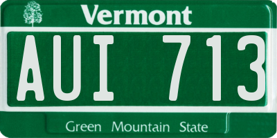 VT license plate AUI713