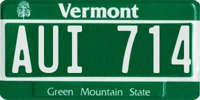 VT license plate AUI714
