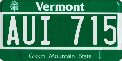 VT license plate AUI715