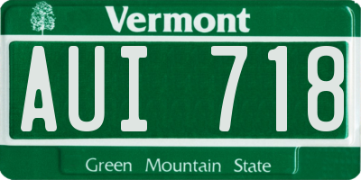 VT license plate AUI718