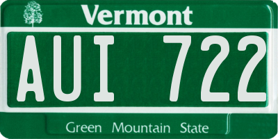 VT license plate AUI722