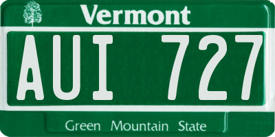 VT license plate AUI727