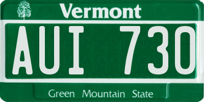 VT license plate AUI730