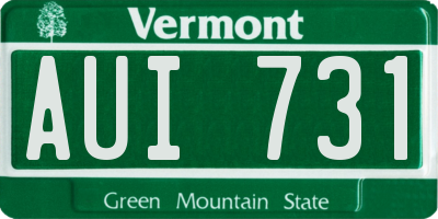 VT license plate AUI731