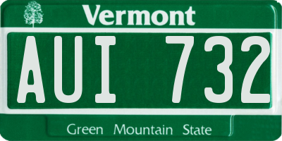 VT license plate AUI732