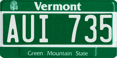 VT license plate AUI735