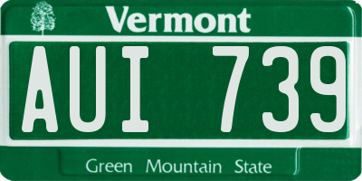 VT license plate AUI739