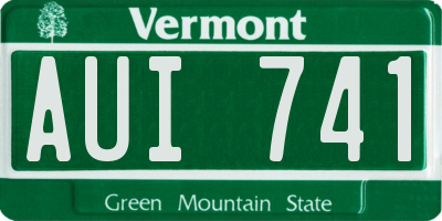 VT license plate AUI741