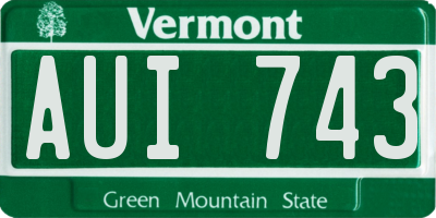 VT license plate AUI743