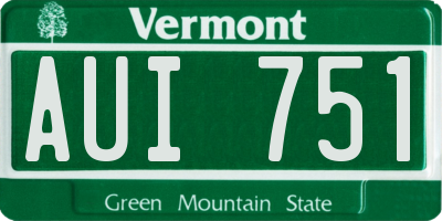 VT license plate AUI751