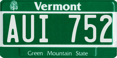 VT license plate AUI752