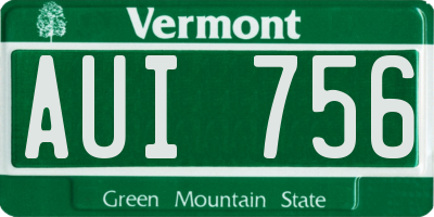 VT license plate AUI756