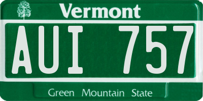 VT license plate AUI757