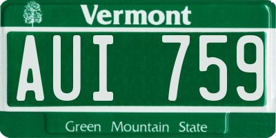 VT license plate AUI759
