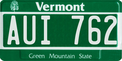 VT license plate AUI762