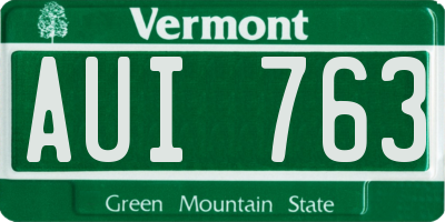 VT license plate AUI763