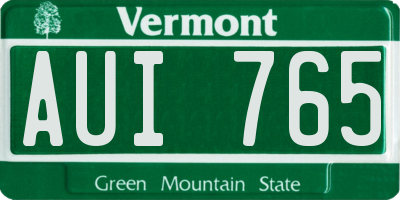 VT license plate AUI765