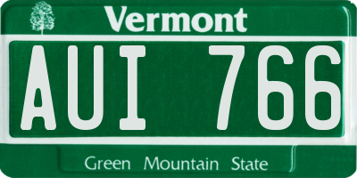 VT license plate AUI766