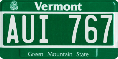 VT license plate AUI767