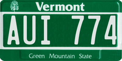 VT license plate AUI774