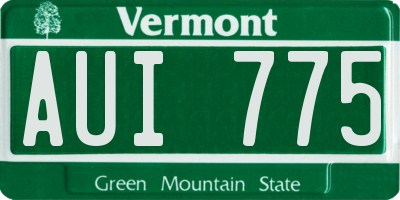 VT license plate AUI775