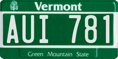VT license plate AUI781
