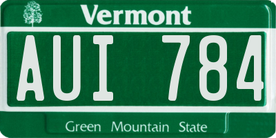 VT license plate AUI784