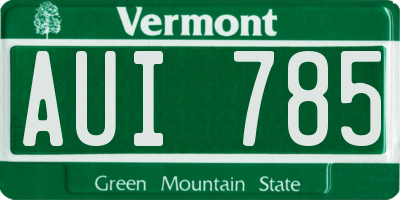 VT license plate AUI785